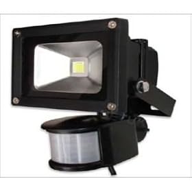 LED Low Energy Flood Light With PIR Sensor, Black Diecast Aluminium Body, IP54 Rated