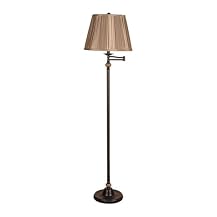 Faux Marble Accent Swing-Arm Floor Lamp