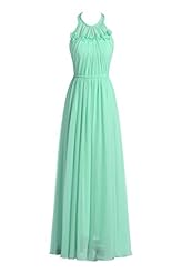 Halter Applique Chiffon Bridesmaid Dress/Prom Dress  With a Sash 