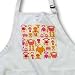 60s Retro Sweet Atomic Robots Yellow Fuchsia Orange - Medium Length Apron With Pouch Pockets 22w X 2