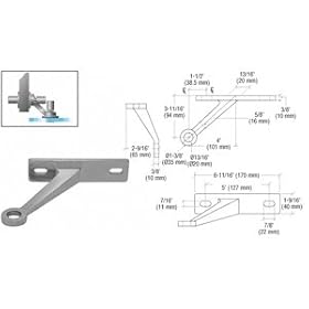 C.R. LAURENCE FMH1RHBS CRL Brushed Stainless Heavy Duty Single Right Arm Wall Mount Frame Spider