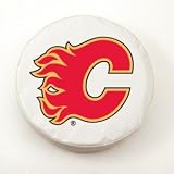 Calgary Flames White Tire Cover, Small