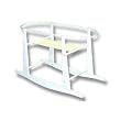 Rocking Wooden Moses Basket Stand- Antique White