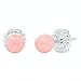 Elana: 4mm Pink Angel Skin Created Opal Ball Stud Post Earrings Solid 925 Sterling Silver