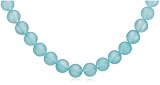 8mm Round Sea Blue Chalcedony Beaded Necklace, 16"