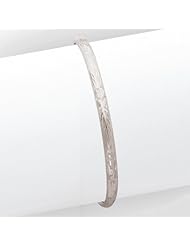 14k Gold 3/16 WG Florentine Engraved Hinged Bangle