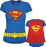 Juniors DC Comics Supergirl Costume and Cape T-shirt