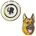 Full Color German Shepherd Double Gold Plate, Porcelain by Rosalinde (7.5' diameter)