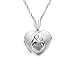 Mother's Love Heart Locket Necklace in 14K White Gold