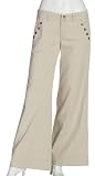 GLO Junior's Geo Wide Leg Twill Pant, Shale, 5