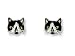 Clearly Charming Tuxedo Cat Silver and Enamel Earings by Zarah