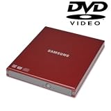 Samsung External Slim DVD-W USB Compatible with Mac and PC SE-S084C/RSRN (Red)