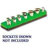 Tools & Hardware : Mechanics Time Saver 718 - 3/8 in. Drive Magnetic Neon Green Socket Holder 5.5-22mm - Mechanic's Time Savers - 718