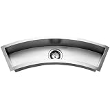 Houzer CTC-3312-1 Contempo 33-by-11-1/2-Inch Undermount Stainless Steel Trough with Curved Bar or Prep Sink