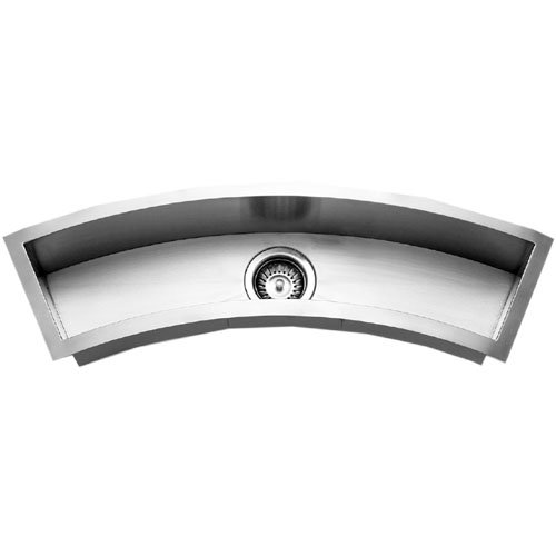 Houzer CTC-3312-1 Contempo 33-by-11-1/2-Inch Undermount Stainless Steel Trough with Curved Bar or Prep Sink