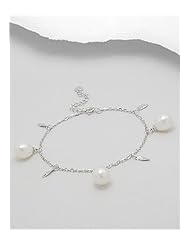 White (Natural) Fresh Water Pearls Bracelet In 92.5 Sterling Silver