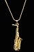 Alto Sax Necklace - Gold