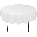 LinenTablecloth 70-Inch Round Polyester Tablecloth White