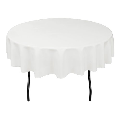 LinenTablecloth 70-Inch Round Polyester Tablecloth White