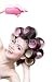 Wallmonkeys Peel and Stick Wall Decals - Laughting Girl with Colorful Hair-curlers and Hair Spray - Removable Graphic