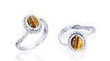Oval Cut Tigereye Ring Sterling SIlver