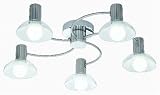 Trio 6720051-07 Energiespar-Deckenleuchte, Gläser satiniert/klar, Nickel matt