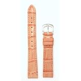 Ladies' Alligator Grain Leather Watchband, Color Coral Pink, Size 14mm, Watch Band by The Watchband Store