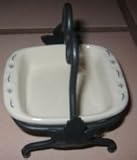 Longaberger 2002 Mini 8x8 Baking Dish and Pedestal Stand