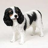 CAVALIER KING CHARLES Spaniel Black and White Dog FIGURINE Resin DF80B