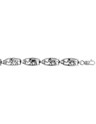 Sterling Silver Elephant Charm Bracelet , 3/8 inch (10 mm).