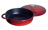 Review Staub 1262103 / Staub Honeycomb Saute Pan, 1 3/4 Quart, 7 7/8 Inch,Cast Iron Lid, Pimento Red