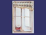 Mirror with Green Canopy and Shells in Faux Window