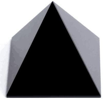 Crystal Agate ®Pyramid Black Obsidian Carved Stone Rock 2"