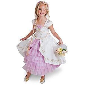 Disney Store Limited Edition Tangled Ever After Rapunzel Wedding Gown Halloween Costume Dress for Girls Size 4