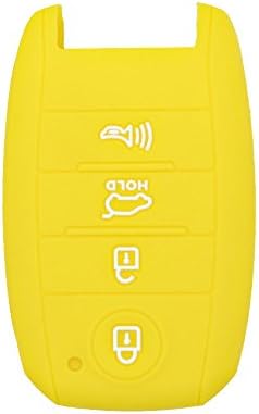SEGADEN Silicone Cover Protector Case Holder Skin Jacket Compatible with KIA 4 Button Smart Remote Key Fob CV2155 Yellow