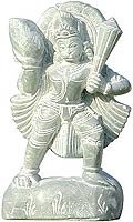 Lord Hanuman Sculpture Stone Carving Hindu Religious Statue 2 x 1 x 4 inches