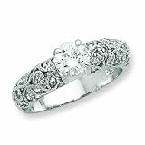 Sterling Silver Cz Vintage Style Ring