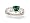 14K White Gold Trillion Created Emerald and Diamond Filligree Ring - Size 4