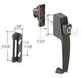 Black Screen and Storm Door Keyed Push Button Latch with Tie Down Screw; 1-3/4 Screw Holes