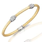 18Kt Handwoven Mesh Diamond Bangle Bracelet