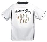 Gutter Gals Bowling Shirt White & Black Classic