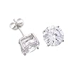 Sterling Silver 9mm Round Clear CZ Earrings
