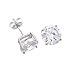Sterling Silver 9mm Round Clear CZ Earrings
