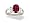 14K White Gold Oval Created Ruby and Diamond Ring - Size 4