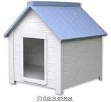 Pet Supplies : NewAgePet Small All Weather Insulated Dog House - Bunk House with Small Door, White/Blue, Small, for Pets Up To 25 Pounds