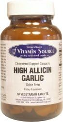 Vitamin Source High Allicin Garlic 500mg 60 Veg Tablets