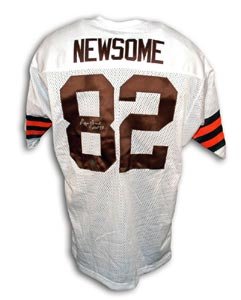 Ozzie Newsome Signed Cleveland Browns Throwback White Jersey