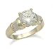 Brilliant and Baguette Cubic Zirconia Engagement Ring