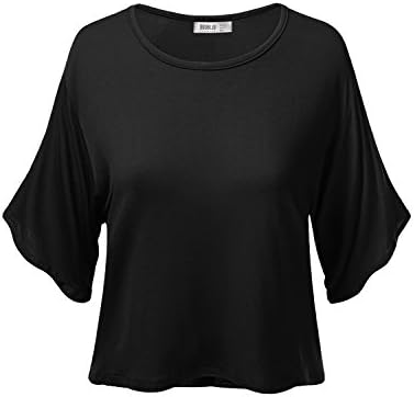 Doublju Women Long Ssleeve Jersey Comfort Fabric Racerback Tank Hot Item BLACK Crop Top ,X-Large,XL