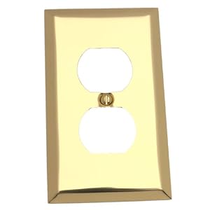 American Tack 163DBR Duplex Wallplate with Bright Brass Finish by American Tack